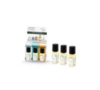 Estéban – Trio de concentrés parfumés: Blanc Coton, Monoï Soleil, Ambre et Baumes – 3x15 ml