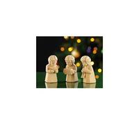Trio de figurines en bois sculpté ''Musiciens de Noël''