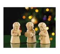 Trio de figurines en bois sculpté ''Musiciens de Noël'' Incolore
