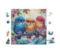 Trio de hiboux 100 Pièces Puzzle Adulte en Carton Rigide Haute Densité Difficile Moyenne Anti-Stress Jeu De Société Idée Cadeau Anniversaire Premium 28x28cm