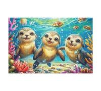Trio de loutres Puzzle 1000 Pièces pour Adultes Design Moderne Educa 3D Divertissement Créatif Cadeau Original Décoration Murale 1000 PCS