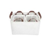 Trio de panier de rangement blanc velours H20 cm - INIUS - ALTOBUY Blanc