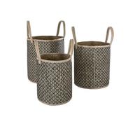 Atmosphera - Trio de panier en osier Nomade - Beige et Noir Beige G
