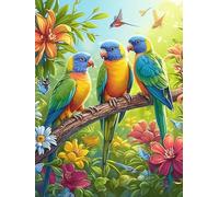 Trio de perroquets sur Une Branche Puzzles 1000 Pièces pour Adultes Vision 3D Moderne Educa Divertissement Créatif Famille Jeu De Réflexion Décoration Intérieure 1000 PCS