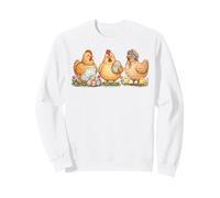 Trio de Poules de Pâques Mignonnes de la Ferme, Poulet, Printemps, Vacances, Art Animal Sweatshirt