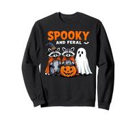 Trio de Raton Laveur d'halloween Effrayant et Sauvage avec fantôme Sweatshirt