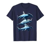 Trio de Requins marteaux - Faune océanique en Bleu T-Shirt