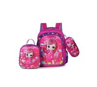 Trio de sacs à dos pour enfants - Nylon - Grande capacité - Motifs mignons pour filles, rose 42×31 cm Rose G