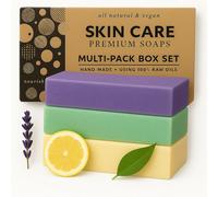 Trio De Savons Aromatiques Vitalité Et Apaisants-3 X 175 G Savon Citron Lavande Eucalyptus Hydratation Exfoliation Relaxation Fait Main Peau Revitalisée