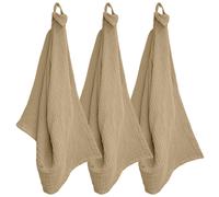 Trio de torchon de cuisine 40x60 cm mousseline de coton KEA TABLE marron camel