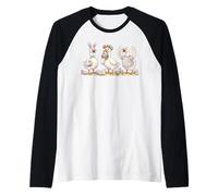 Trio d'oie de Pâques Mignon Lapin Printemps Ferme Animal Art Vacances Manche Raglan