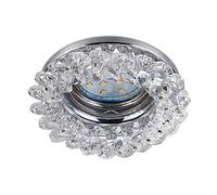 Trio, Éclairage encastré Luminaires intérieur, Dolomite 1xGU10, max.10,0 W Cristal, Transparent claire, Corps: Métal, Chrome Ø:9,0cm, H:9,5cm IP20,Sans illuminant