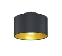 Trio Hostel Plafonnier Cylindrique Moderne À 2 Lumières, Noir Mat, Wiz Connected