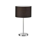 Trio Hotel Lampe De Table Moderne 30 Cm Avec Abat-Jour Rond En Nickel Mat Avec Abat-Jour Noir Gris