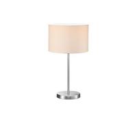 Trio Hotel Lampe De Table Moderne 30 Cm Avec Abat-Jour Rond Nickel Mat Avec Abat-Jour Blanc