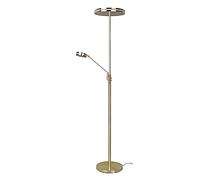 TRIO, Lampadaire, Franklin incl. 1 x LED,SMD,35,0 Watt,2700+3200+4000K,4100 Lm. incl. 1 x LED,SMD,6,5 Watt,2700+3200+4000K,650 Lm. Métal, Noir, Corps: Métal, Laiton mat