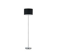 TRIO, Lampadaire, Hotel 1xE27, max.60,0 W Tissu, Blanc, Corps: metal, Nickel mat Ø:35,0cm, H:160,0cm IP20,Interrupteur pied