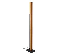 Trio, Lampadaire, Kerala incl. 1 x LED,SMD,16,0 Watt,3000K,1950 Lm. Bois naturel, naturel, Corps: Métal, noir mat L:13,0cm, L:19,0cm, H:120,0cm Interrupteur tactile 4 niveaux,IP20