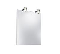TRIO, Lampe à fixer, Cubo incl. 2 x LED,SMD,3,2 Watt,3000K,300 Lm. Verre satiné, Transparent claire, Corps: metal, Chrome L:4,0cm, H:7,0cm, P:11,0cm IP44,OSRAM Inside,Montage au mur