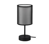 Trio, Lampe de table, Burton 1xE14, max.28,0 W Organza, Fumé, Corps: Métal, noir mat Ø:12,5cm, H:28,5cm Interrupteur de cordon,IP20,Sans illuminant