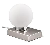 Trio Lampe de table DAVI II 590100107, métal nickel mat, verre blanc opale, excl. 1x E14, On/Off Touch