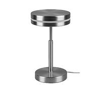 TRIO, Lampe de table, Franklin incl. 1 x LED,SMD,6,0 Watt,3000K,700 Lm. Plastique, Noir, Corps: Métal, Nickel mat Ø:14,0cm, H:25,0cm Interrupteur de cordon,IP20,Source lumineuse non remplaçab,