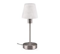 Trio Lampe de table LUIS II 595700107, métal nickel mat, verre albâtre blanc, excl. 1x E14, On/Off Touch
