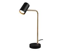 TRIO, Lampe de table, Marley 1xGU10, max.5,0 W Corps: Métal, Laiton mat L:12,0cm, H:45,0cm, P:25,0cm Interrupteur,IP20,Sans illuminant, Noir / Or