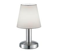 Trio Lampe de table MATS II 599700101, métal nickel mat, abat-jour en tissu blanc, sauf 1x E14, On/Off Touch