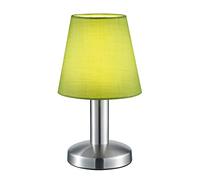 Trio Lampe de table MATS II 599700115, métal nickel mat, abat-jour en tissu vert, sauf 1x E14, On/Off Touch