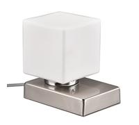 Trio Lampe de table TILL II 590200107, métal nickel mat, verre blanc opale, sauf 1x E14, On/Off Touch