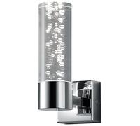Trio Leuchten 282410106 Applique murale LED Pour Salle De Bain, Chrome, en acrylique transparent avec bulles Applique murale 1 ampoule Silber, Transparent, Chrom