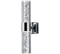 Trio Leuchten 282410106 Applique murale LED Pour Salle De Bain, Chrome, en acrylique transparent avec bulles Applique murale 2 ampoules Anthrazit, Grau, Silber, Transparent