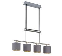 Trio Leuchten 305400441 Lampe Suspendue, Métal, Nickel Matt/Grau/Gold