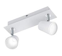 Trio Leuchten 573190107 Lampe de table Nickel mat/chromé/, Chrome, Weiß, 16.0 x 28.5 x 9.5 cm