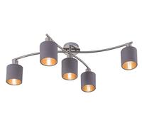 Trio Leuchten 605400541 Plafonnier, Métal, Nickel Matt/Grau/Goldfarbig