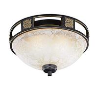 Trio Leuchten 608100224 Plafonnier de Couleur rouille, Verre Albâtre Champagne