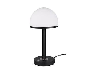 Trio Leuchten Berlin 527590132 Lampe de table LED en métal noir mat et verre blanc