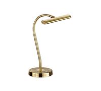 Trio Leuchten Curtis 579790108 Lampe de table LED en métal laiton mat, 1 x 4 W, 4 x touches tactiles, bras flexible, Or