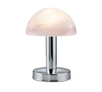 Trio Leuchten Fynn II 599110106 Lampe de table LED en métal chromé et verre albâtre avec 1 LED E14 4,9 W Fonction Touch Me 4 positions 3 niveaux de luminosité Hauteur 21 cm