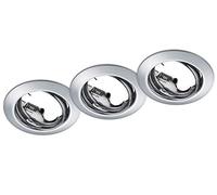 Trio Leuchten Jura 650100306 Lot de 3 spots encastrables en métal Chorm, sans 3 ampoules GU10