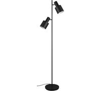 Trio Leuchten Lampadaire AGUDO 419400232, Noir métal mat/Beige/Café, excl. 3x E27.[G746]