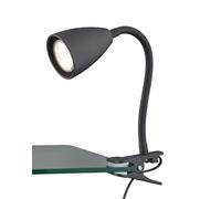 Trio Leuchten lampe à pince Wanda 202620132, métal noir mat, sauf 1x GU10, bras flexible