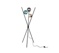 Trio Leuchten Lance 403400317 Lampadaire, en métal noir mat, verre multicolore, non incluses, 3 ampoules E14, 28 W