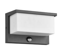 Trio Leuchten LED Applique Murale d’extérieur Nestos 240969142, aluminium moulé sous pression anthracite, abat-jour en plastique blanc, LED 13 Watt incluse, détecteur de mouvement