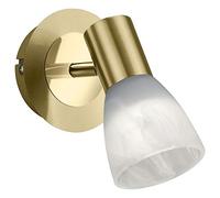 Trio Leuchten Levisto 871010108 Spot LED en laiton mat, verre albâtre, blanc
