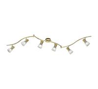 Trio Leuchten levisto «rail», 6er-Schiene Messing matt, E14 6|wattsW