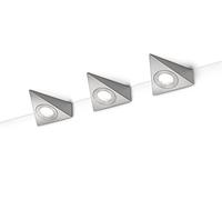 Trio Leuchten Lot de 3 Réglette LED en nickel mat 273370307, Grau, Silber