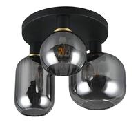 Trio Leuchten Plafonnier DIVA 619800332, Métal Noir mat, Verre Chrome vaporisé, excl. 3x E27