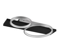 Trio Leuchten Plafonnier LED Medera 643810287, Métal Couleur Titane, Bois Noir, avec LED 26 Watt, Interrupteur Variateur